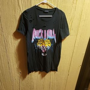 NWOT Distressed Rock and Roll T-shirt